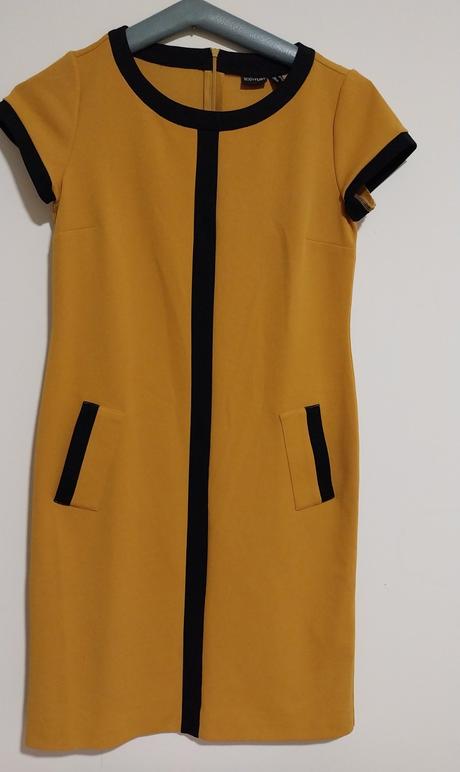 Horčicové šaty zn. bonprix, bonprix,xs