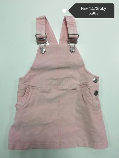 Ružové šaty na traky s volánikmi, f&f,92