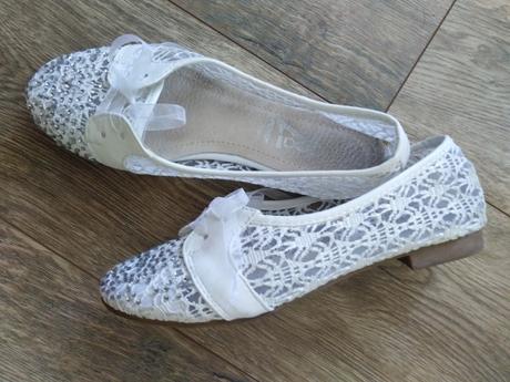 Biele krajkové balerínky 35/36, 35
