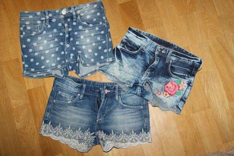 Bodkované kraťasky, h&m,128