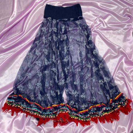 Hippie široké zvonové nohavice, s