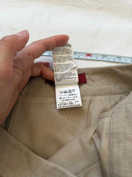 Maxmara studio béžová ľanová puzdrová sukňa, l