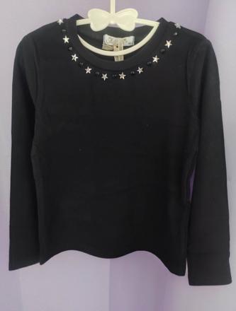 Dievčenské zateplené tričko odessa čierna, 104