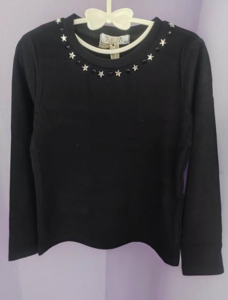 Dievčenské zateplené tričko odessa čierna, 104