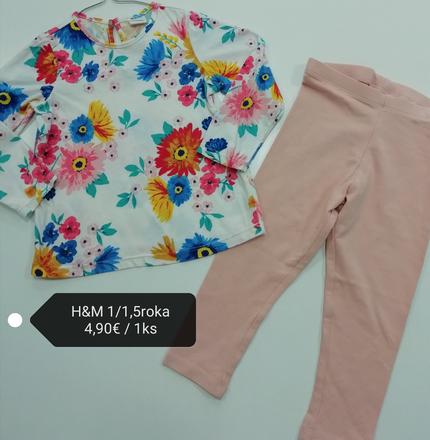 Kvetinové tričko, h&m,86