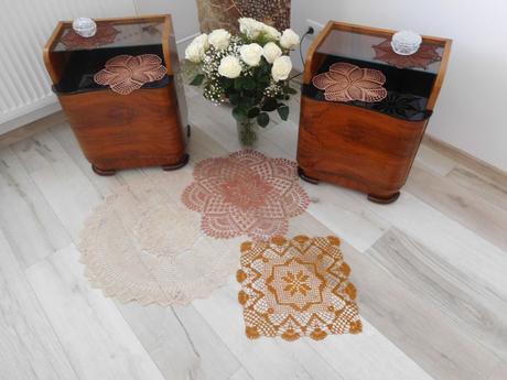 Háčkované hnedá + krémová, 