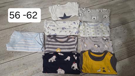Balík oblečenia - body , overal veľkosť 52 ,62, 68, 50–62