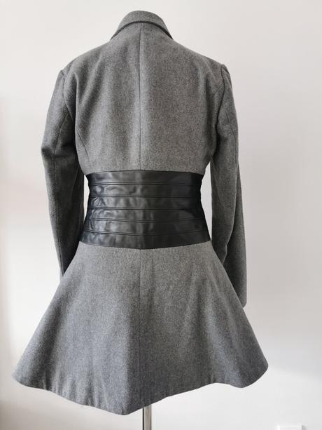 Kabát sivý s vlnou bodyflirt, bonprix,s