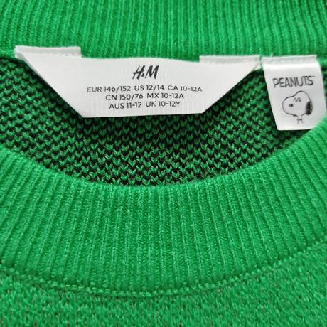 Krásny crop svetrík h&m s motívom peanuts, h&m,152
