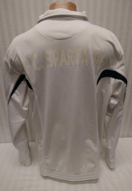 Pánska biela mikina na zips, nápis f.c.sparta mass, xl
