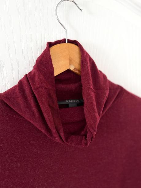 Bordový rolák zo zmesi viskózy a vlny, esprit,m