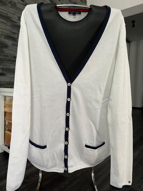 Dámsky sveter th biely, tommy hilfiger,xl