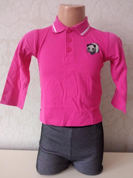 Dievčenské tričko s golierom a potlačou (86-92), impidimpi,86