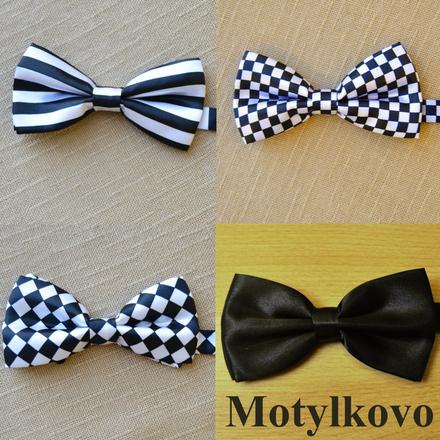 Čierny, čiernobiely, motýlik, kockový, prúžkový, 