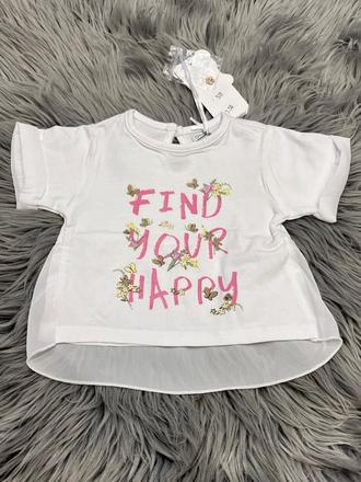 Dievčenské biele tričko s tylom overkids (80-86), 80 / 86