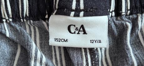 Čierno biele ľahké letné nohavice c&a 152, c&a,152