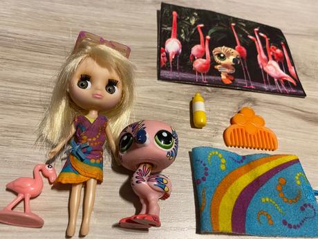 Krásna sada littlest pet shop bábika a plameniaci, 