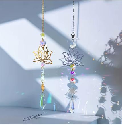 Lapač slnečných lúčov lotos - strieborný, 