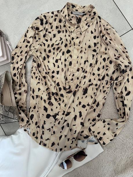 Kremovohnedá saténová blúzka h&m, h&m,m