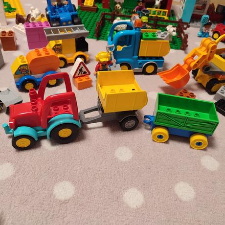 Lego duplo farma, veterinár, dom, stavebné stroje, 