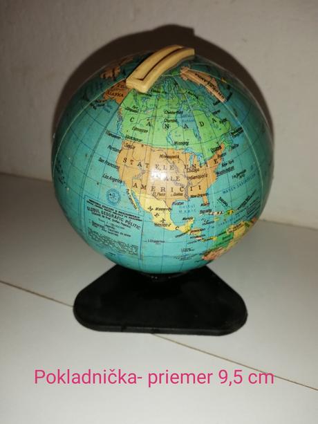 Retro glóbus pokladnička, 