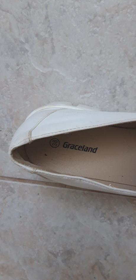Biele mokasiny na hrubej podražke 38, graceland,38