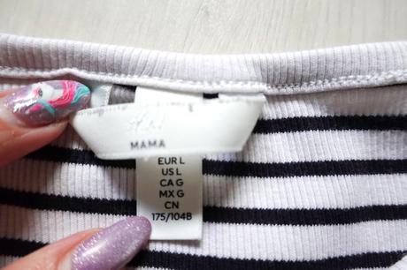 Vrúbkované tehotenské tričko h&m mama, h&m,l
