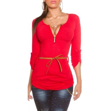 Cerveny pulovrik s opaskom,