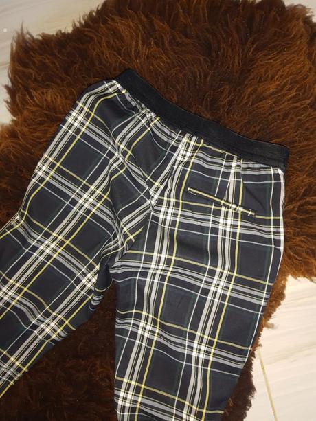 Dámske kockované elegantné nohavice h&m, h&m,xs