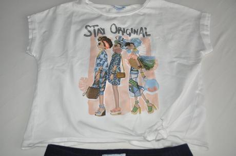 Letný set modrý, tričko cropp s uzlom a šortky, mayoral,134