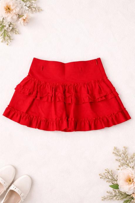 Elegantná dámska červená sukňa, s