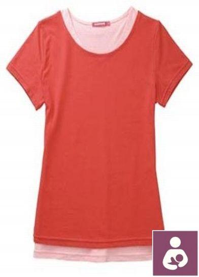 Bavlnené tričko na dojčenie lena - červené veľ. s,