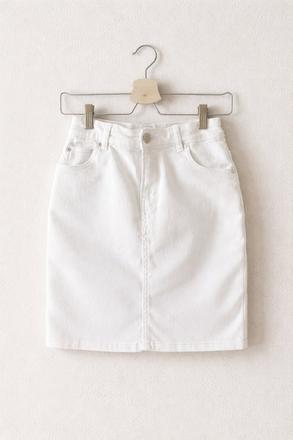 Biela rifľová sukňa, amisu,s