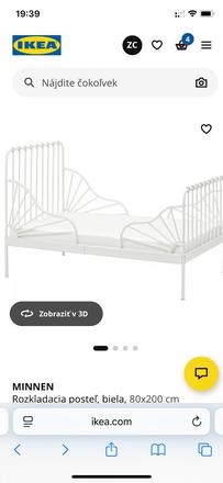 Rastuca postel ikea minnen, šírka (cm): 80,dĺžka (cm): 200