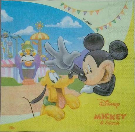 Servítka mickey a pluto v lunaparku 4ks (s348),