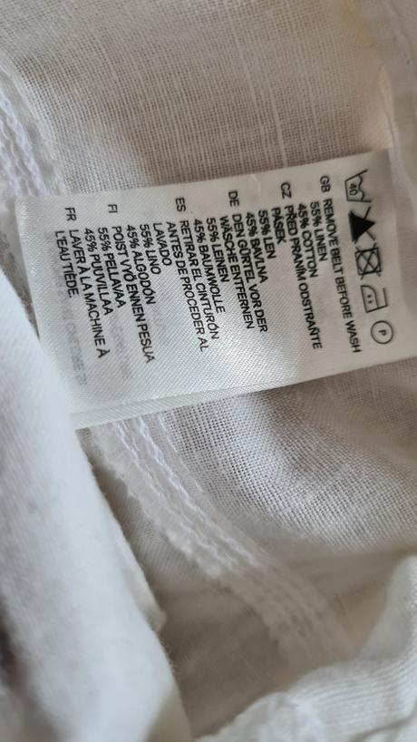 Nohavice 55 ľan, 45 bavlna, h&m,34