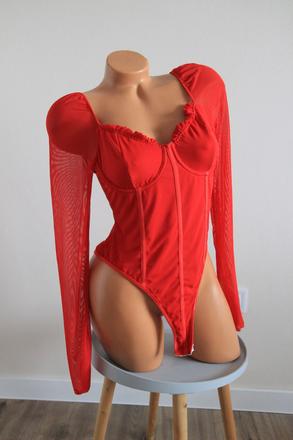 Červený body top, s/m, s