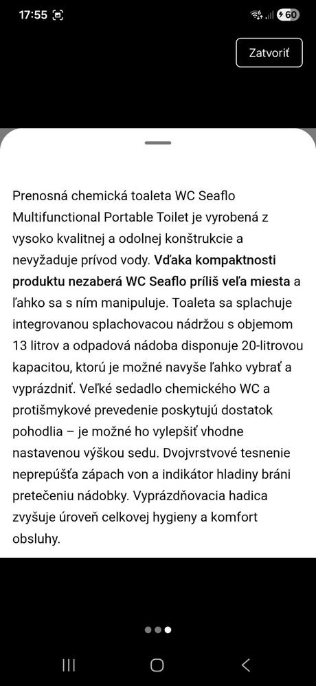 Chemické multifunkčné wc,