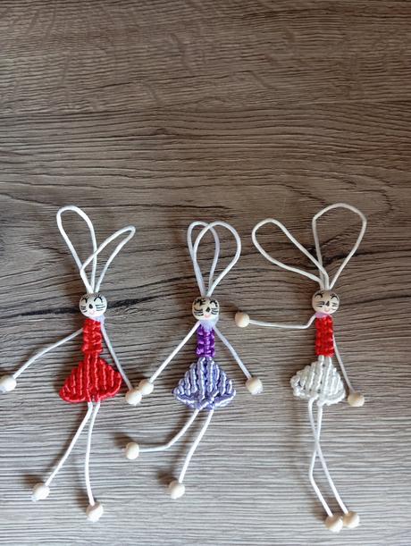 Macrame zajaciky na velku noc, 