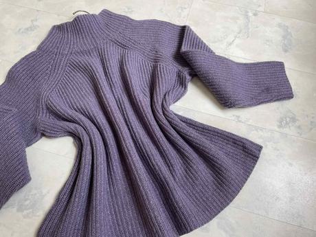 Vlnený teplý pulover over size, l