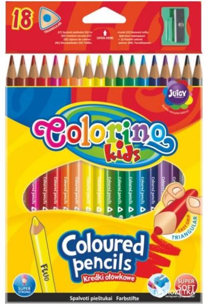 Pastelky colorino kids trojhranné 18 ks,