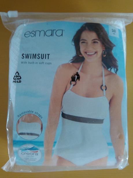 Biele celé plavky s ramienkamy aj bez, esmara,38