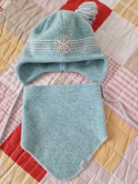 Detská zimná čiapka so šatkou, 86