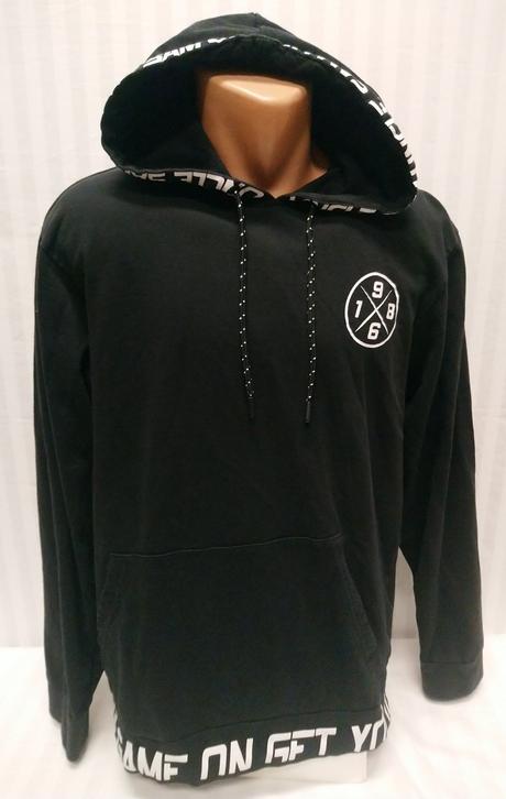 Pánska čierna mikina klokanka s nápismi, uncle sam, l