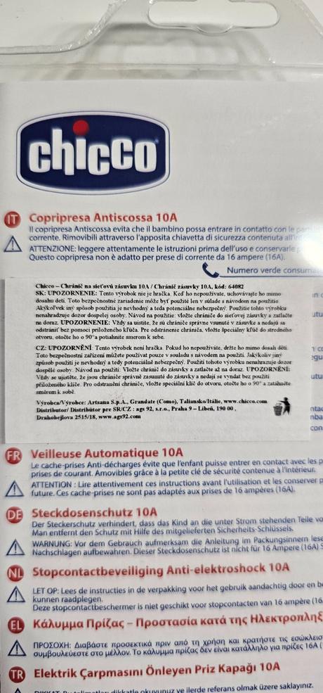 Chicco - chránič na sieťovú zásuvku 10a, chicco