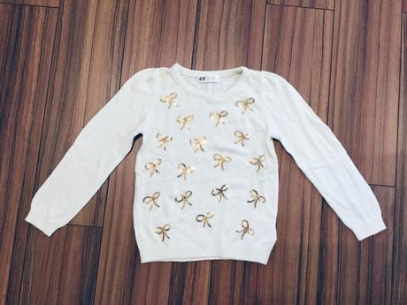 Krásny svetrik s flitrovanymi maslickami h&m, h&m,116