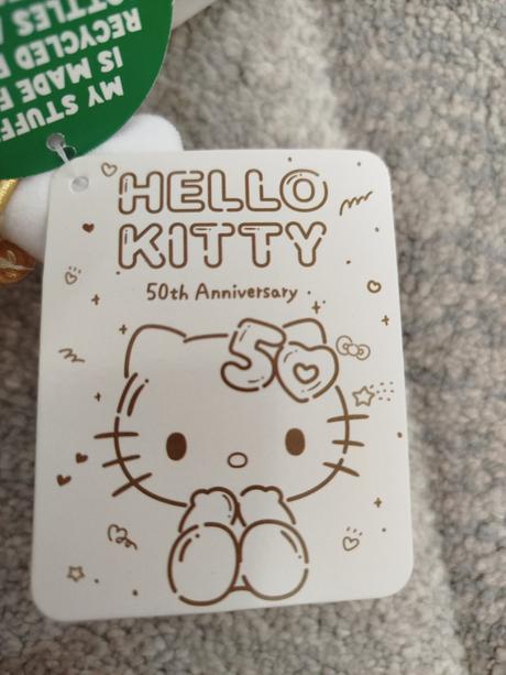 Bielo zlatá hello kitty 25cm - nová s visačkou,