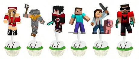 Tortový zápich minecraft (24ks) - skladom, tz-84, 
