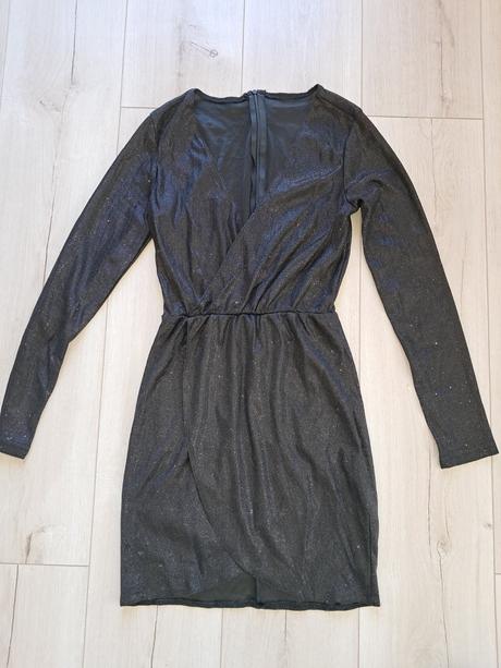 Čierne trblietavé šaty, xs