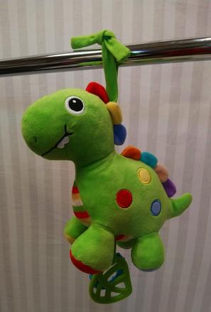 Zavesovací zelený dinosaurus, hrkajúci, 21 cm, 